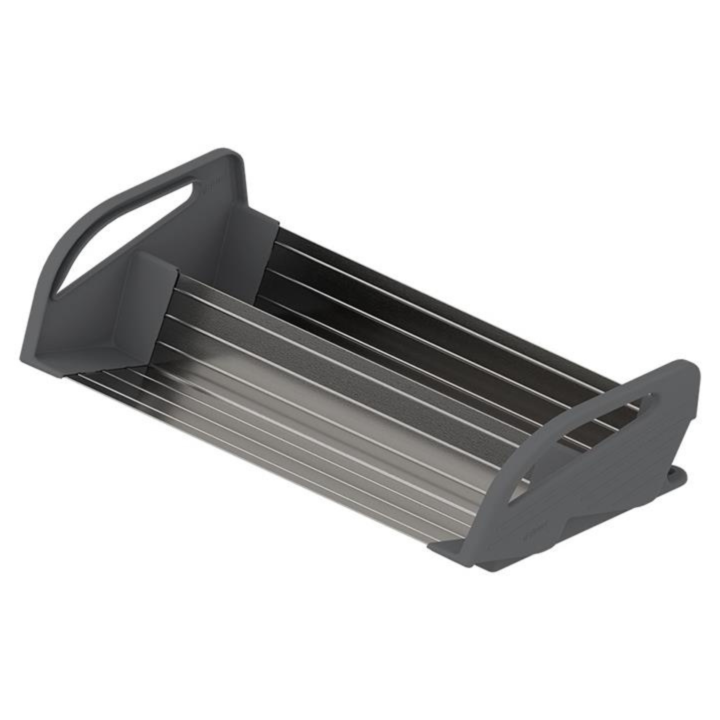 Blum ORGA‑LINE 450mm drawer insert spice holder in brushed stainless steel dust grey for kitchen drawer organisation – ZFZ‑45G0I