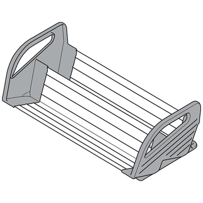 Blum ORGA‑LINE 450mm drawer insert spice holder in brushed stainless steel dust grey for kitchen drawer organisation – ZFZ‑45G0I