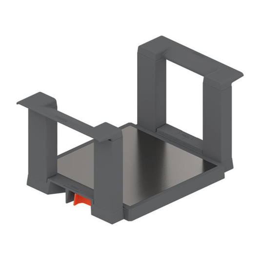 Blum ORGA‑LINE adjustable plate holder drawer insert for 186–322 mm plates in dust grey, holds up to 12 plates – ZC7T0350
