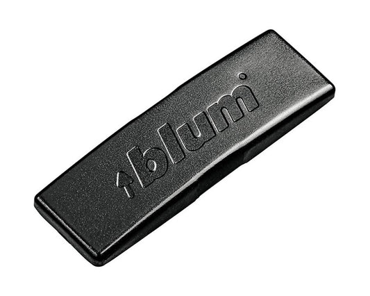 Blum Onyx Black hinge cover cap, stamped 70 1503 BP for cabinet hinge protection and a clean, finished look