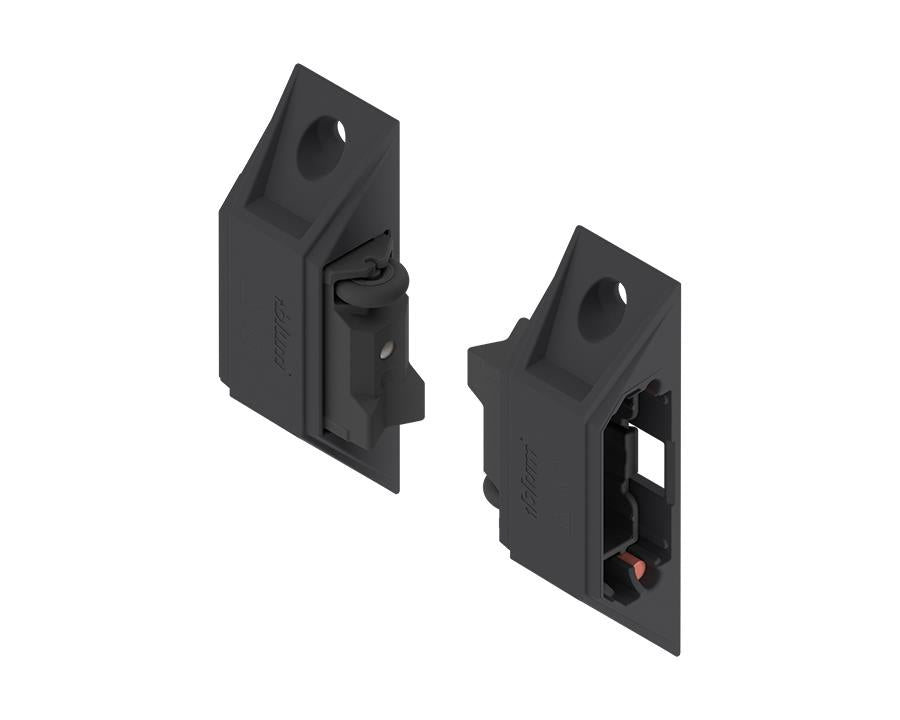 Blum REVEGO DUO inter‑door support bracket in black nylon, part number 800ZA02S, for REVEGO UNO pocket system