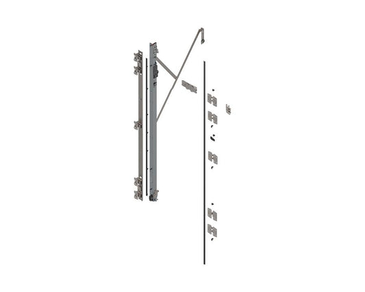 Blum REVEGO Duo left‑hand hinge bracket set for 2107–2256 mm pocket height with TIP‑ON zinc‑plated steel