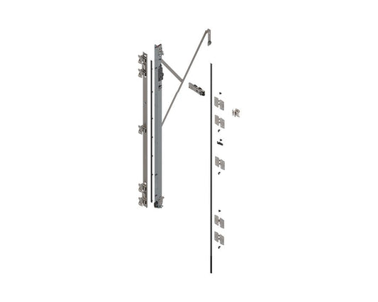 Blum REVEGO Duo left‑hand hinge bracket set for 2557‑2706 mm pocket height, zinc‑plated steel with TIP‑ON