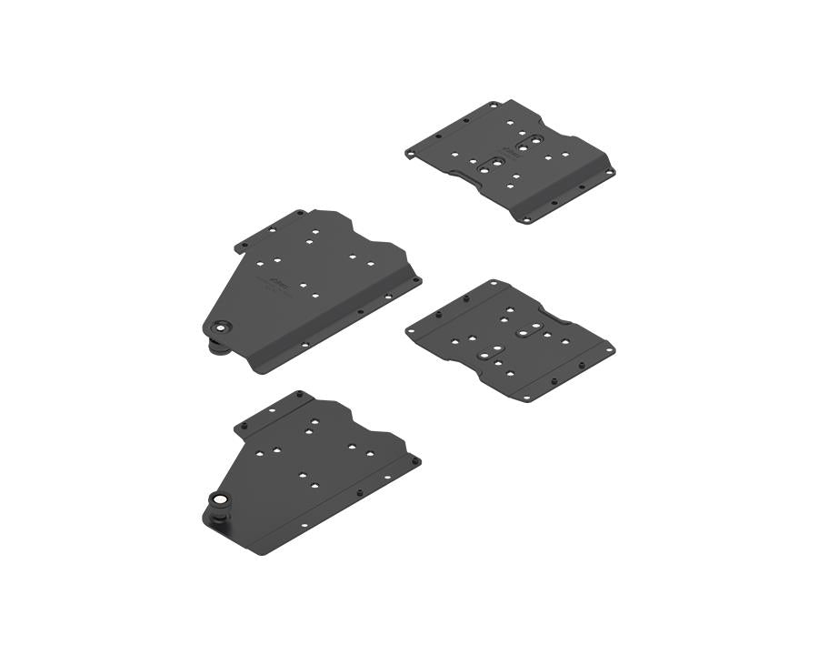 Blum REVEGO Duo right‑hand pocket connector set for 18‑19 mm side thickness, black steel, without plinth