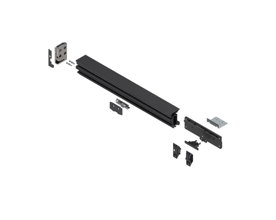 Blum REVEGO Duo 800 mm right‑hand aluminium pocket‑door assembly set, black finish