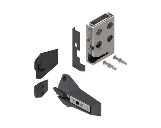 Blum REVEGO Duo left-hand zinc-plated steel track fixing set for double-door pocket system