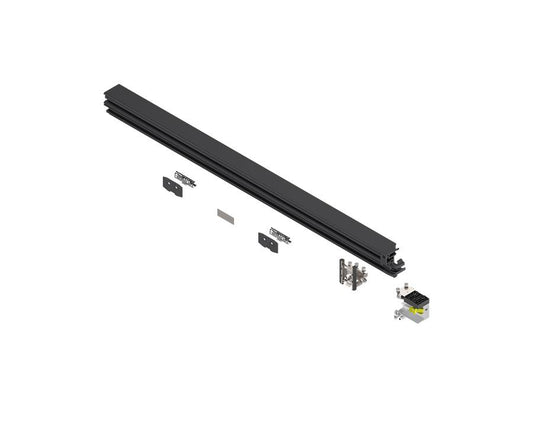 Blum REVEGO Duo 1050 mm right‑hand aluminium track set (black) for double‑door pocket system
