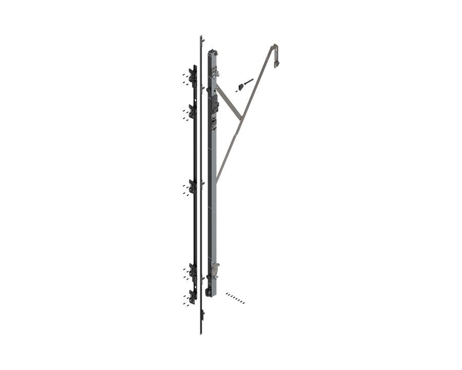 Blum REVEGO UNO 450 mm left‑hand pocket profile set with TIP‑ON motion, natural anodised aluminium