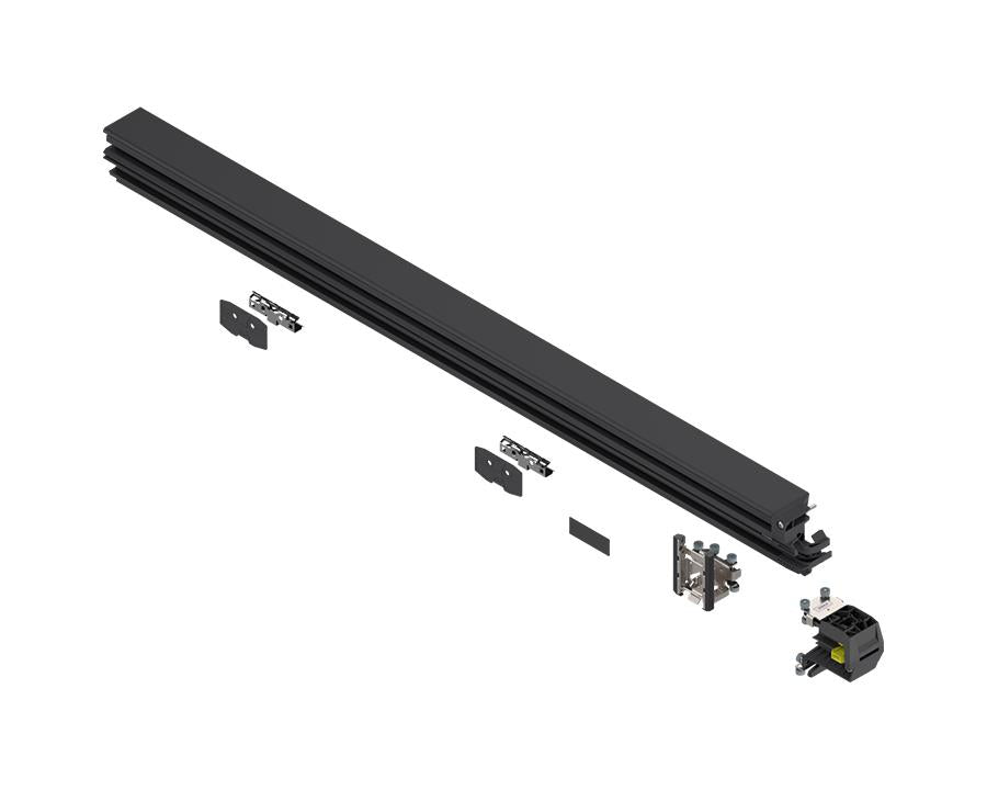 Blum REVEGO duo 1050mm Right track set in anodised aluminium for smooth, durable REVEGO duo pocket door installation by Wilson & Bradley