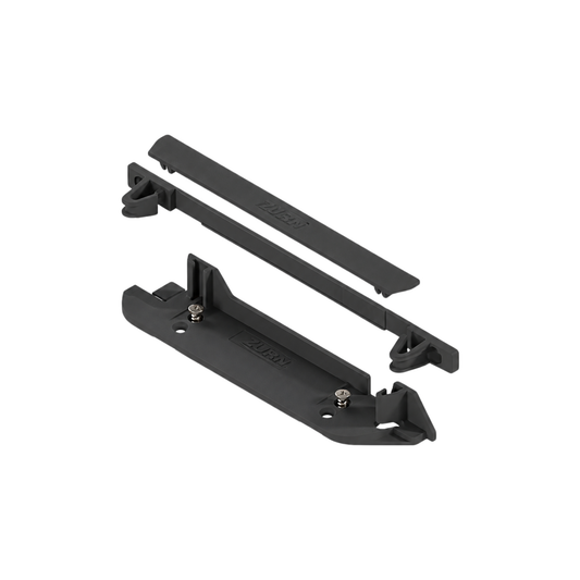 Blum SERVO-DRIVE Z10D01EA bottom and back bracket profile adapter for cabinet drawer opening systems.