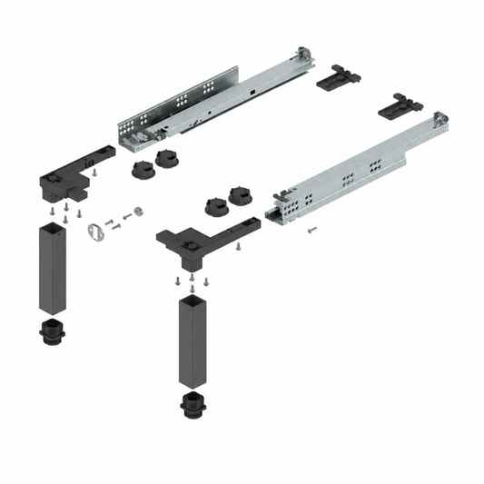 Blum SPACE STEP 410mm cabinet step set in Orion Grey Matt – Z95.4100