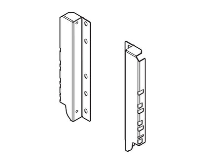 Blum TANDEMBOX Antaro rear fixing bracket, D-height 183 mm, silk white steel, left and right pair