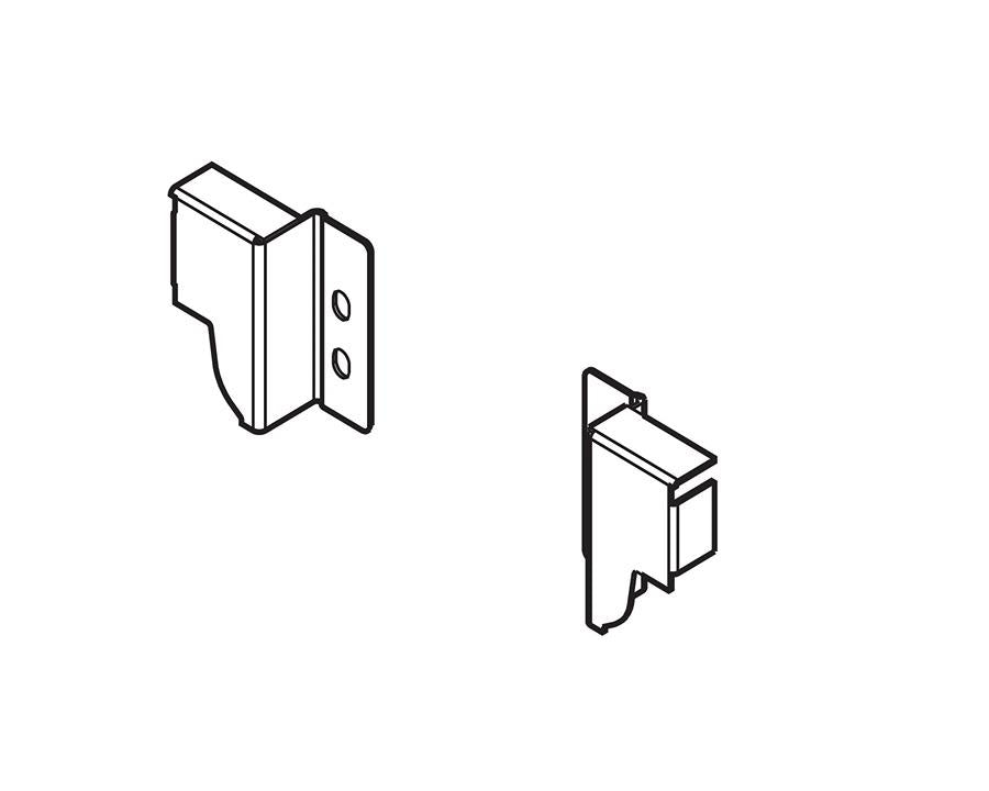 Blum TANDEMBOX Antaro N‑height back fixing brackets, 53 mm, silk white steel (left + right)
