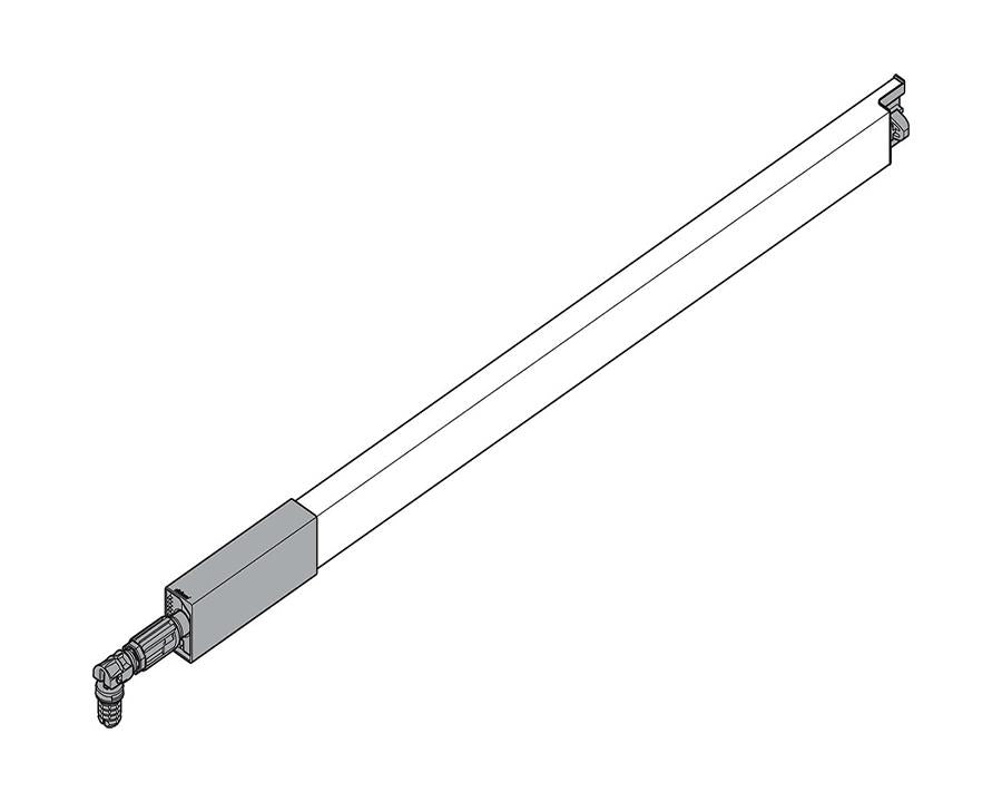 Blum TANDEMBOX Antaro centre (mid) gallery rail, 500 mm, left-hand, steel in silk white finish (ZRG.437RSIEREL)