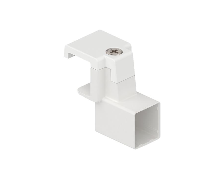 Blum TANDEMBOX Antaro cross‑gallery connector ZRU.01E0, nylon silk‑white, 3‑part screw‑on bracket