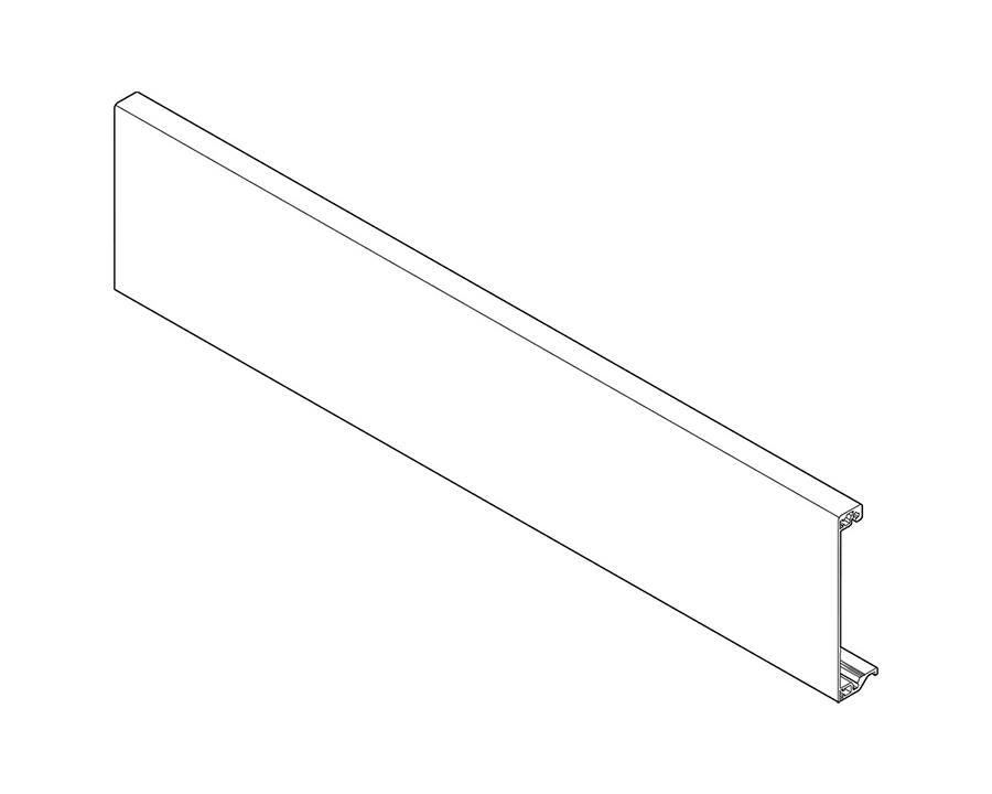 Cut‑to‑size Blum TANDEMBOX Antaro inner drawer front piece, silk white aluminium, 1036 mm (part Z31L1036A)