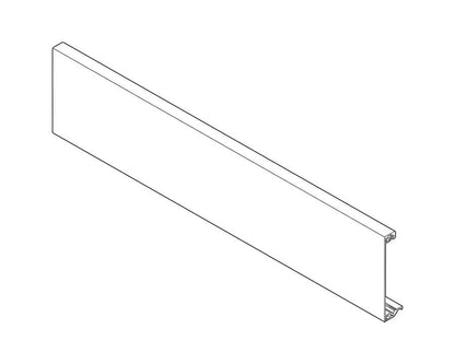 Cut‑to‑size Blum TANDEMBOX Antaro inner drawer front piece, silk white aluminium, 1036 mm (part Z31L1036A)