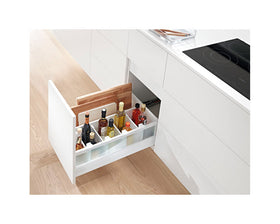 Blum TANDEMBOX Antaro Drip Tray 500mm Deep Silk White with partition wall for wider drawers by W&B