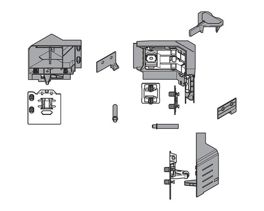 Blum TANDEMBOX Antaro front SYNCROMOTION set, M‑height 83 mm, silk white finish (Z33M00E0A6)