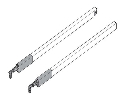 Blum TANDEMBOX Antaro longside gallery rails set, 350 mm, high-fronted design, silk white (ZRG.287RSICRE)