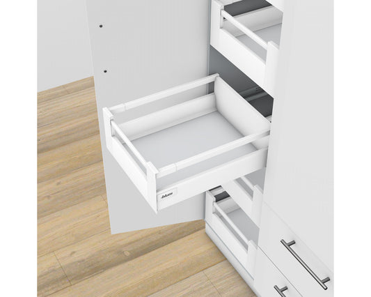 Blum TANDEMBOX Antaro Inner C drawer, 167mm × 550mm, Silk White, 65kg capacity, single gallery rail, BLUMOTION soft-close, full-extension for modern kitchen storage