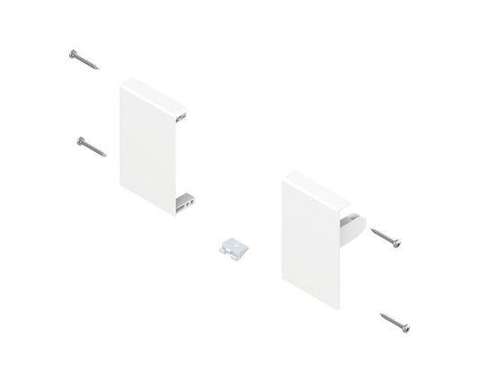 Blum TANDEMBOX Antaro nylon inner‑drawer front fixing brackets, M‑height 83 mm, silk white (left + right, part ZIF.71M0)
