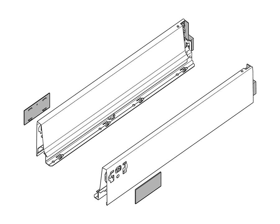 Blum TANDEMBOX Antaro M‑height 350 mm drawer sides in silk white (378M3502SA)