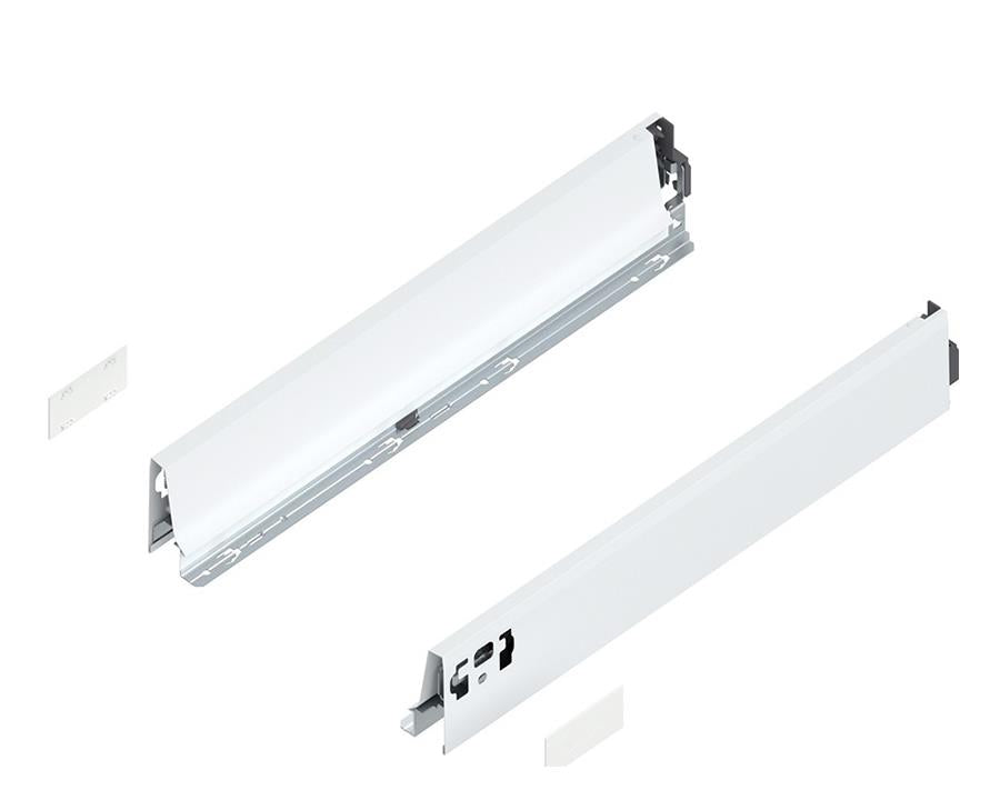 Blum TANDEMBOX Antaro N‑height drawer sides, 550 mm, steel in silk white (part 378N5502SA)
