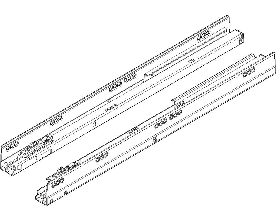 Blum TANDEMBOX 350 mm zinc‑plated carcase runner set (left + right), 30 kg load with integrated BLUMOTION soft-close 