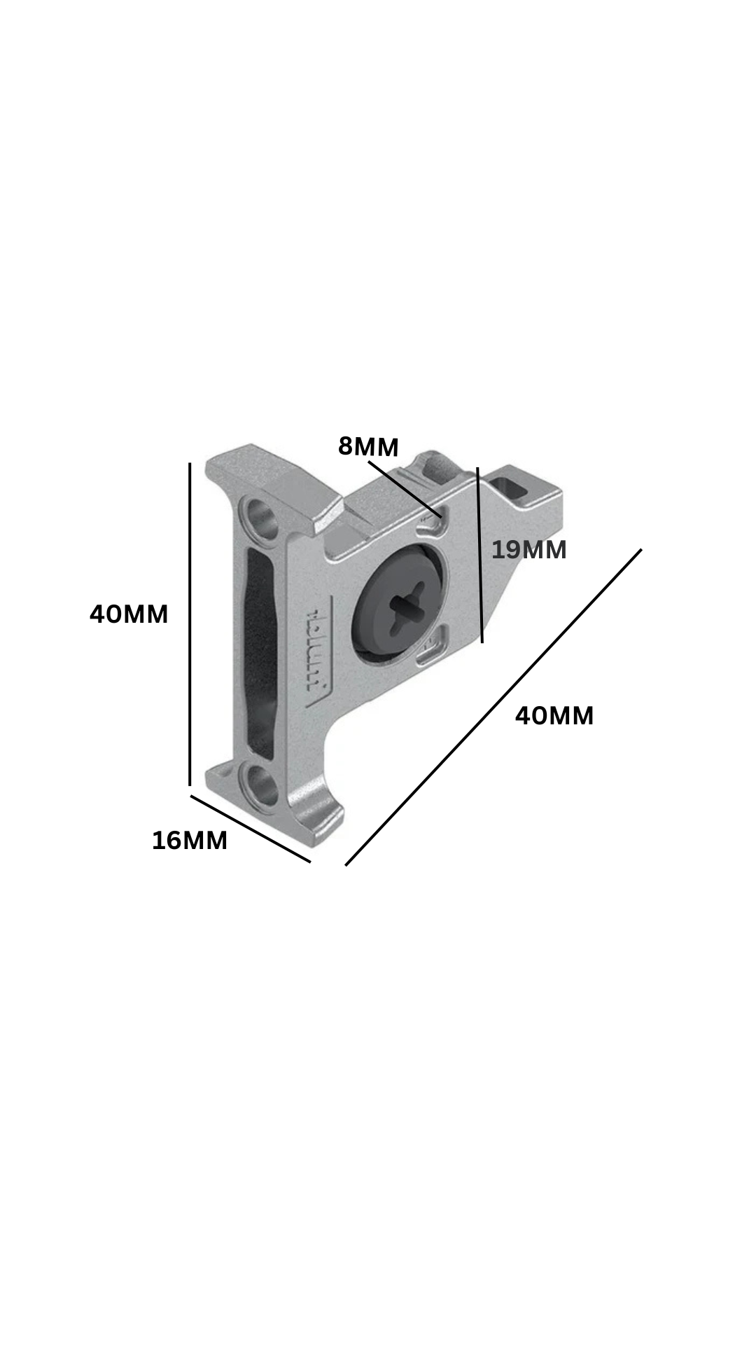 Blum TANDEMBOX screw‑on front fixing bracket ZSF.35A2, nylon & zinc, self‑colour