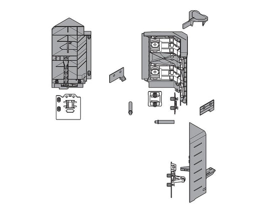 Blum EXPANDO front/base stabiliser Z96.10E12, nylon in dust‑grey for TANDEMBOX and LEGRABOX