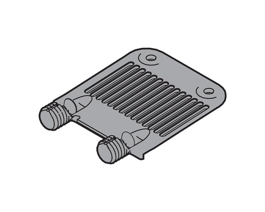 Blum TANDEMBOX / LEGRABOX front‑base stabiliser Z96.10E1 in nylon, dust‑grey (RAL 7037)