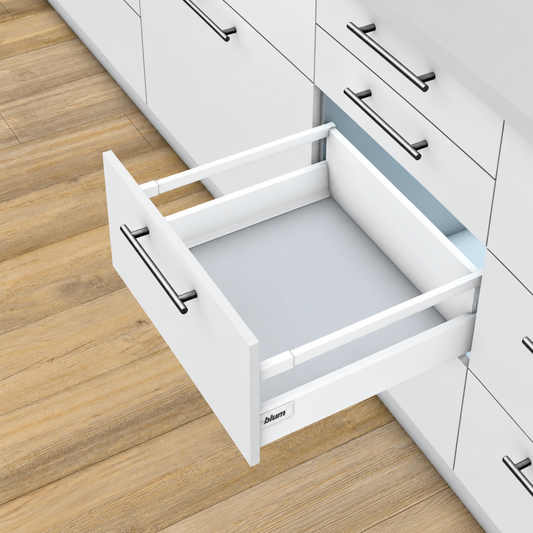 Blum TANDEMBOX antaro 167mm high fronted drawer in Silk White with TIP-ON BLUMOTION, 350mm, 30kg capacity