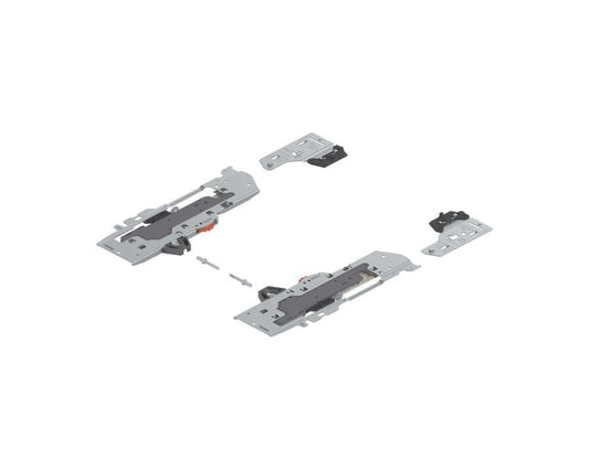 Blum TIP-ON BLUMOTION set unit and latch for TANDEMBOX drawers, compatible with 270–349mm NL runners, 0–10kg load capacity, push-to-open soft-close drawer mechanism
