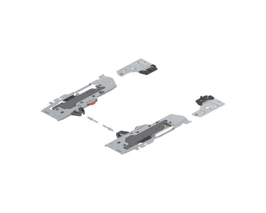 Blum TIP-ON BLUMOTION set unit and latch for TANDEMBOX drawers, compatible with 270–349mm NL runners, 10–20kg load capacity, push-to-open soft-close drawer mechanism