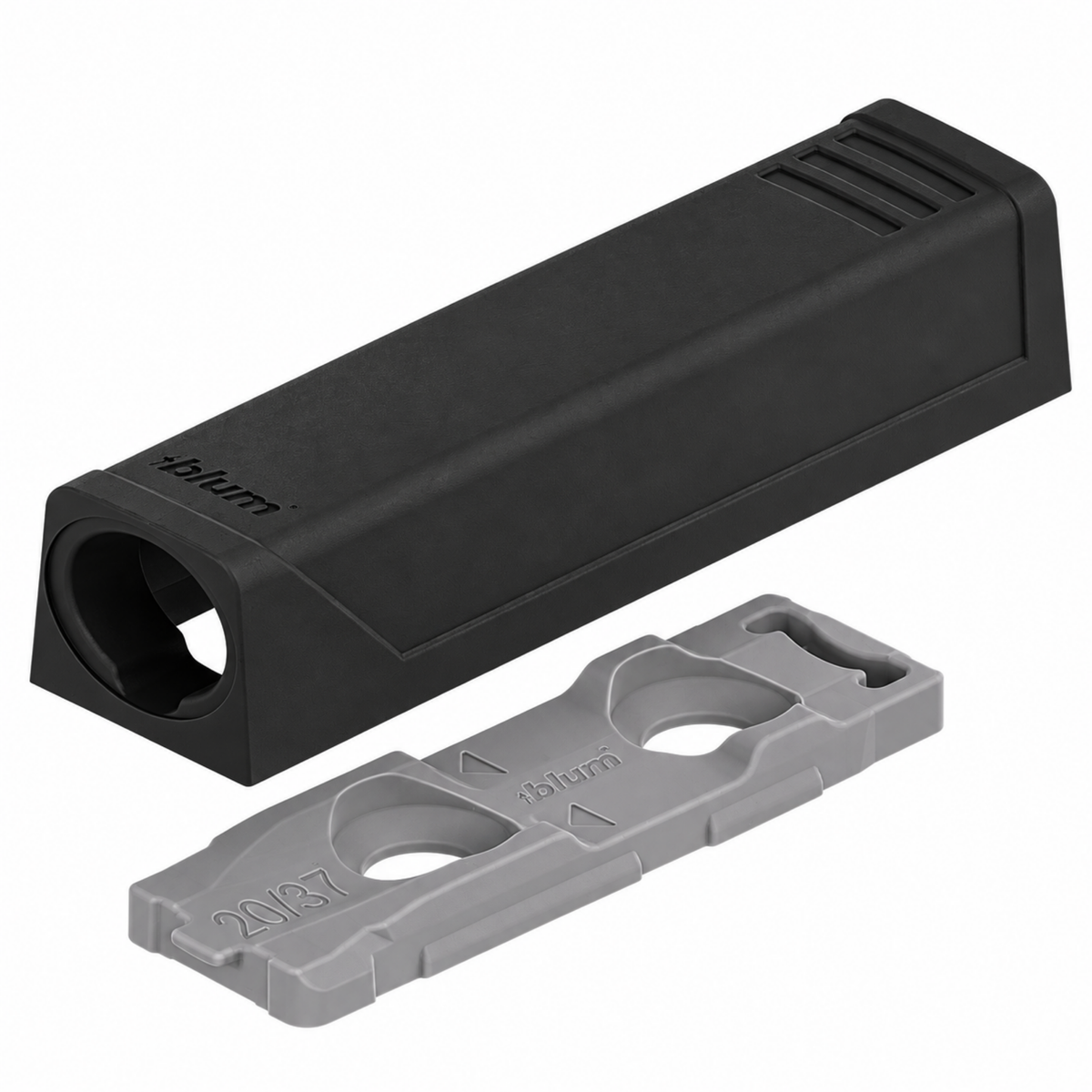 Blum TIP-ON Slimline adapter Plate for Doors, Long Version, 79mm, Carbon Black, 38mm by W&B