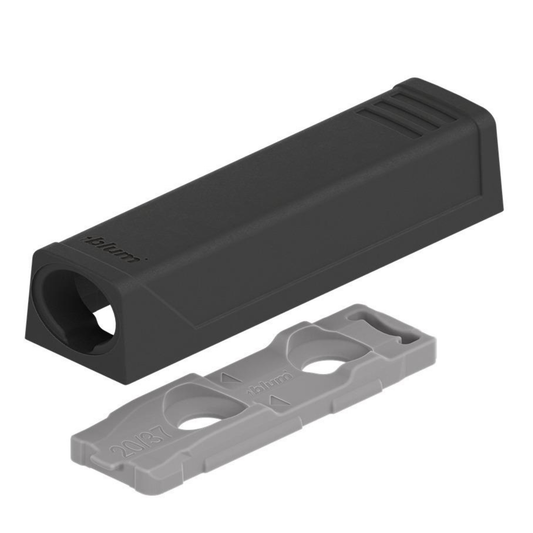 Blum TIP-ON Slimline adapter plate long version 79 mm carbon black 956A1201 for push-to-open doors