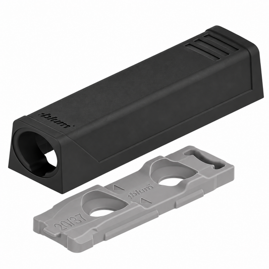 Blum TIP-ON Slimline 53mm adapter plate for doors in 17mm Carbon Black