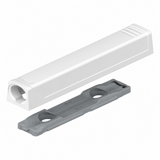 Blum TIP-ON Slimline 53mm adapter plate for doors in 17mm Silk White