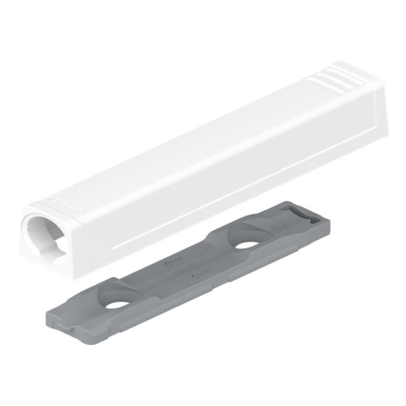 Blum TIP-ON Slimline Adapter Plate For Doors, Short Version, 53mm, Silk White 17mm by W&B