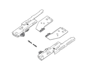 Blum TIP-ON BLUMOTION set for LEGRABOX sink application (includes latch & synchronised adapters) NL= 350 - 750mm. Total weight of the pull-out 0-20kg. Left & Right. T60L9340 by W&B