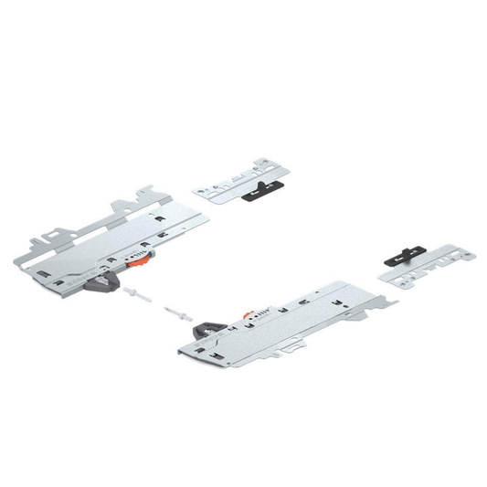Blum MERIVOBOX TIP‑ON BLUMOTION set unit and latch for 270–300mm NL runners, Type S1 push‑to‑open and soft‑close drawer hardware, 10–20 kg load