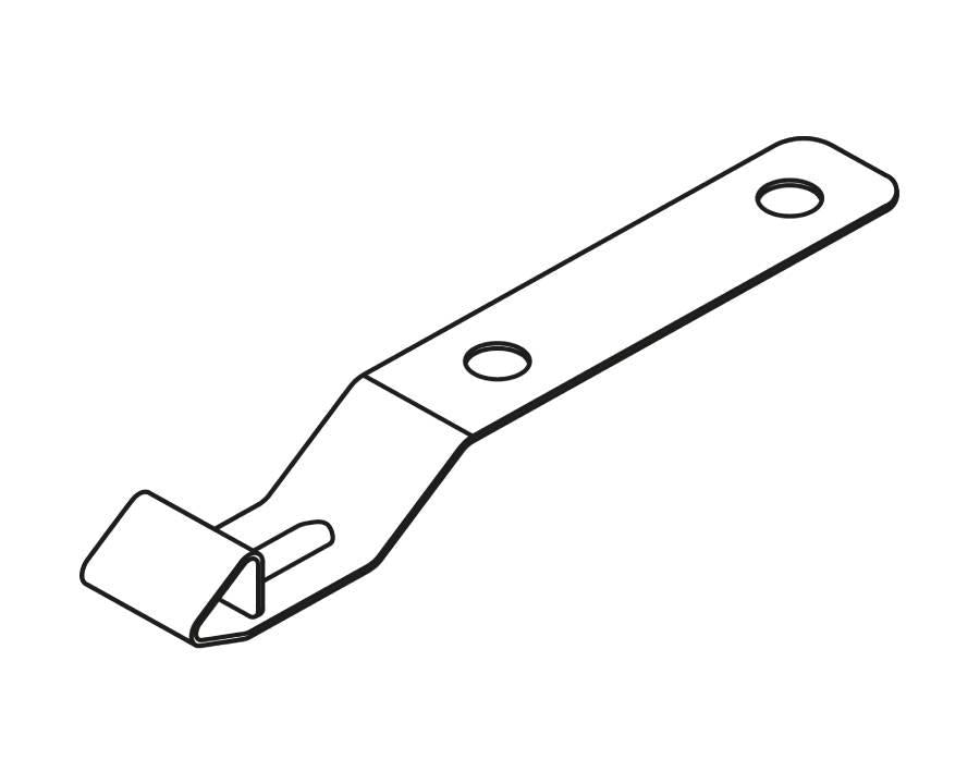 Blum TIP‑ON BLUMOTION synchronisation shaft holder T60B000H, natural steel bracket for wide TANDEMBOX drawers