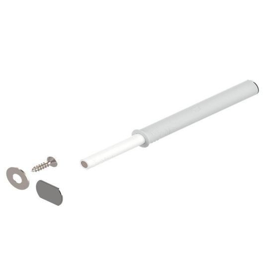 Blum TIP‑ON for doors long version 75 mm with magnet silk white 956A1004 push‑to‑open cabinet hardware