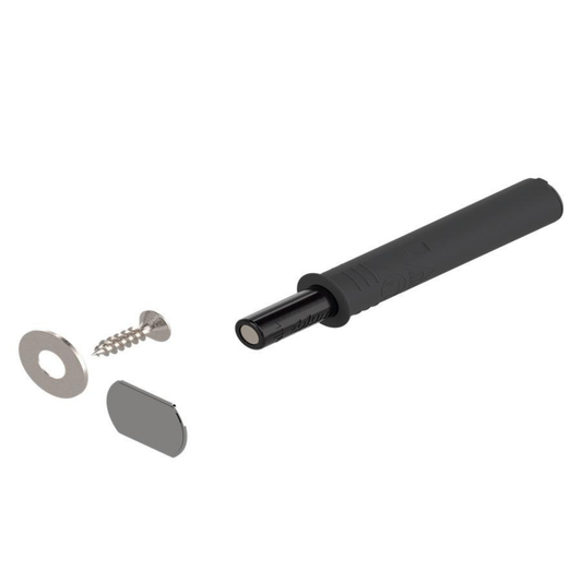 Blum TIP‑ON for doors short version 50 mm with magnet in carbon black 956‑1004 push‑to‑open cabinet hardware