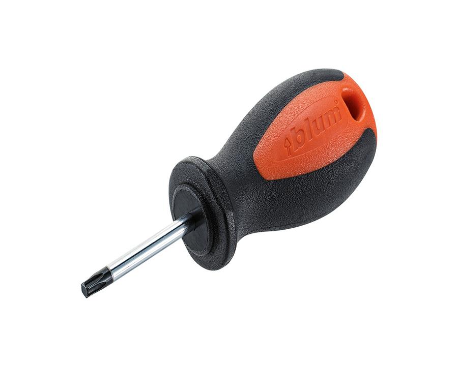 Blum TORX stubby screwdriver 35 mm SR‑DREH TX2, compact tool for furniture and cabinet assembly, durable nylon/steel build
