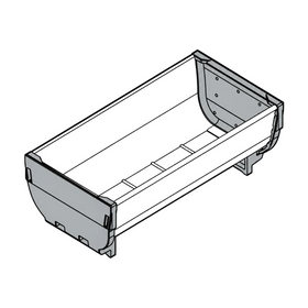 Blum ORGA-LINE Drawer Insert Container. Size: 352mm X 88mm In Brushed Stainless Steel/Dust Grey BORG04 by W&B