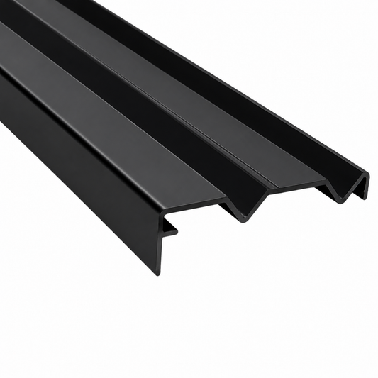 Black Wardrobe Bottom Track 5.7m - Double track system