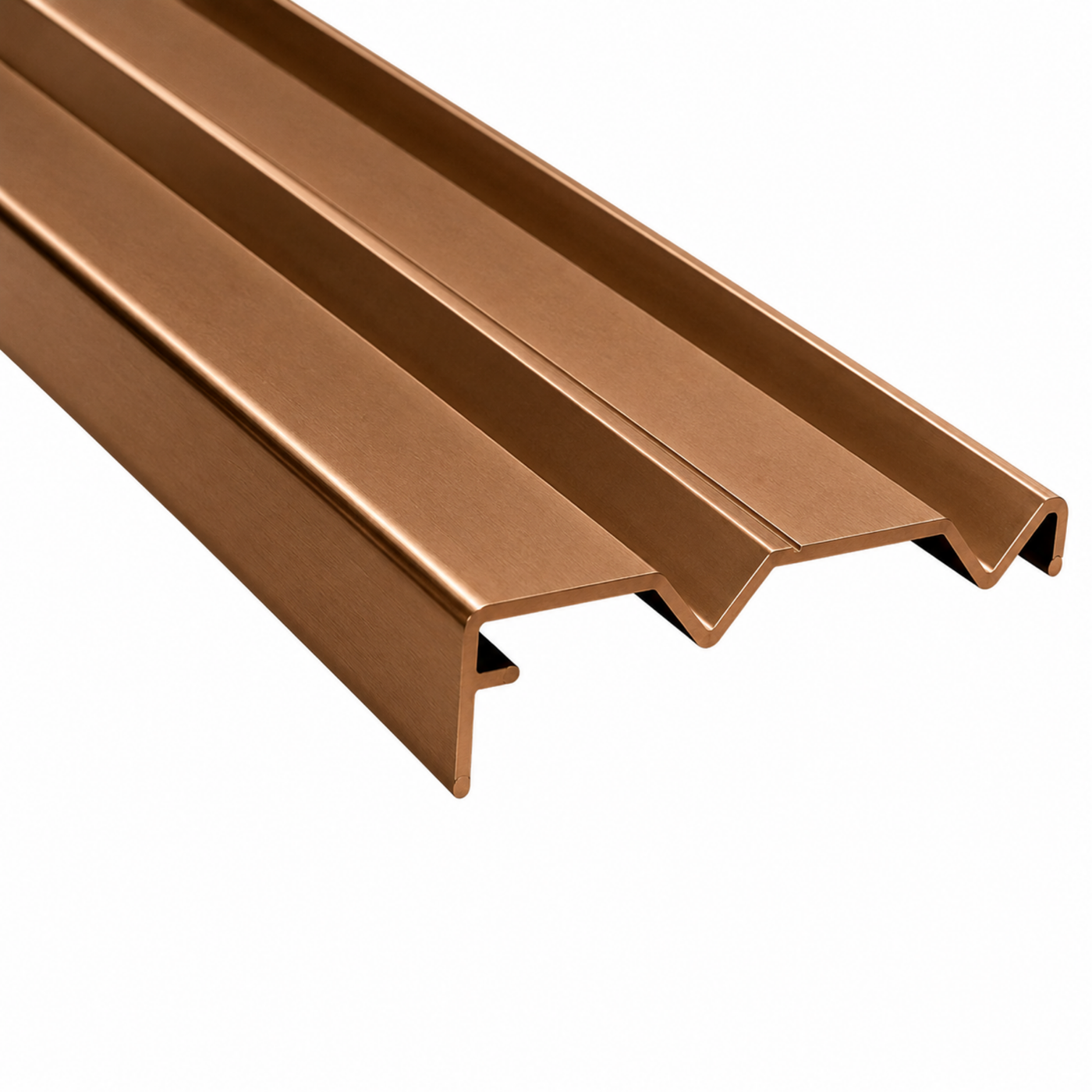 Bright Bronze Wardrobe Bottom Track 5.7m - Double track system