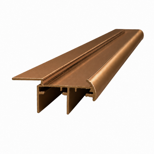 Bright bronze frameless wardrobe sliding door grip style aluminium profile for wardrobe door frame installation and smooth sliding system performance